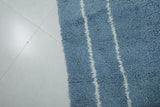 Minimalist Blue Moroccan Rug - Handwoven Berber Wool | 8.2 x 9.8 ft