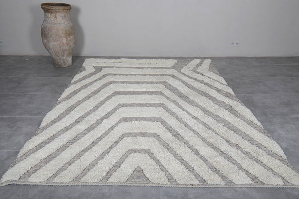 Custom grey rug with white wool patterns