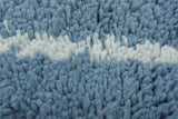 Minimalist Blue Moroccan Rug - Handwoven Berber Wool | 8.2 x 9.8 ft