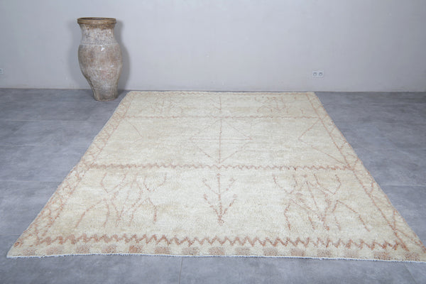 Large Moroccan beni ourain rug – 7.7 x 9.6 ft | Handmade berber wool