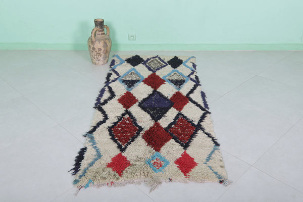 Colorful Moroccan azilal rug – 2.8 x 6.1 ft | Unique zigzag design