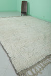 Handwoven Moroccan Rug 7.9ft x 9.8ft – Simple and Elegant White Design