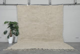 Large Moroccan beige Rug 7.8 x 9 ft - Handwoven Berber Style