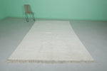 Simple Moroccan Rug - 6.3 x 9.6 Ft, Soft White Minimalist Design