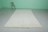 Simple Moroccan Rug - 6.3 x 9.6 Ft, Soft White Minimalist Design