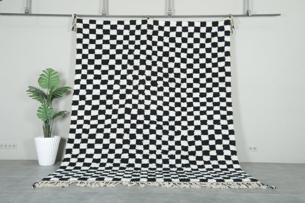 Handwoven Moroccan rug - Custom rug - Checkered rug