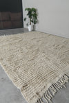 Large Moroccan beige Rug 7.8 x 9 ft - Handwoven Berber Style