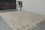 Large Moroccan beige Rug 7.8 x 9 ft - Handwoven Berber Style