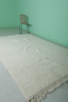 Simple Moroccan Rug - 6.3 x 9.6 Ft, Soft White Minimalist Design