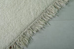 Simple Moroccan Rug - 6.3 x 9.6 Ft, Soft White Minimalist Design