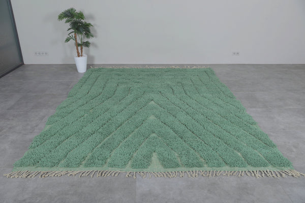 Green wool custom Moroccan rug – Modern and luxurious design