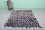 Vintage Moroccan Boucherouite Rug - 5.4 FT X 6.5 FT | Handmade Berber Carpet