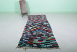 Colorful Berber Moroccan Boucherouite Rug – Entryway Rug 3.3 x 8.6 ft