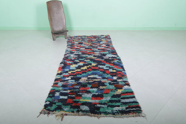 Colorful berber Moroccan boucherouite rug – Entryway rug 3.3 x 8.6 ft