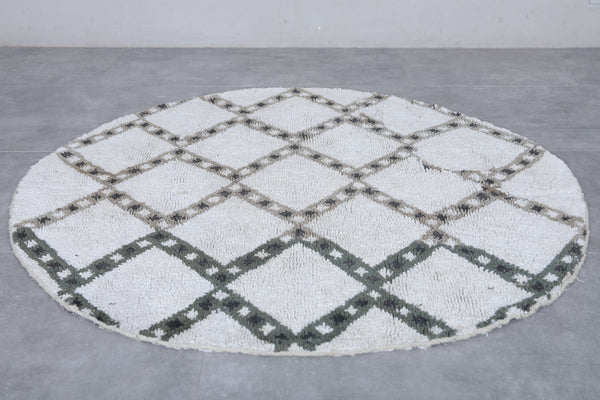 Round Moroccan wool rug – 5 ft | Elegant handcrafted berber design