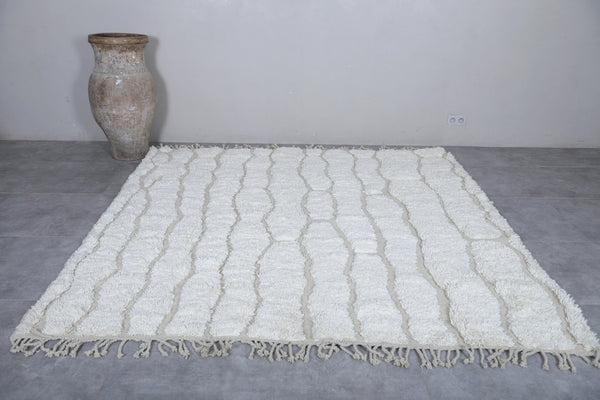 White Wool Custom size Moroccan Rug