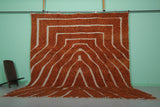 10.8 x 11.6 FT Moroccan Rug – Earthy Orange with Bold Geometric Design