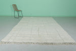 Handmade 6.9 FT x 10 FT Moroccan Wool Rug - Minimalist Patchwork Design