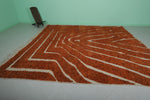 10.8 x 11.6 FT Moroccan Rug – Earthy Orange with Bold Geometric Design