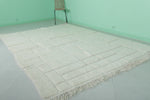 Handmade 6.9 FT x 10 FT Moroccan Wool Rug - Minimalist Patchwork Design