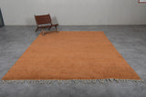 Custom Size Orange Moroccan Rug – Handmade Solid Carpet