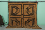 Geometric Moroccan Wool Rug - Earth Tones with Tribal Pattern | 7.1 x 7.9 ft