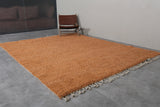 Custom Size Orange Moroccan Rug – Handmade Solid Carpet