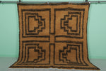 Geometric Moroccan Wool Rug - Earth Tones with Tribal Pattern | 7.1 x 7.9 ft