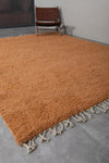 Custom Size Orange Moroccan Rug – Handmade Solid Carpet