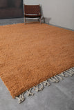 Custom Size Orange Moroccan Rug – Handmade Solid Carpet