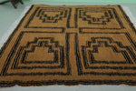 Geometric Moroccan Wool Rug - Earth Tones with Tribal Pattern | 7.1 x 7.9 ft