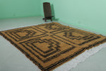 Geometric Moroccan Wool Rug - Earth Tones with Tribal Pattern | 7.1 x 7.9 ft