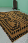 Geometric Moroccan Wool Rug - Earth Tones with Tribal Pattern | 7.1 x 7.9 ft