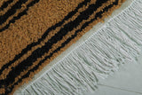 Geometric Moroccan Wool Rug - Earth Tones with Tribal Pattern | 7.1 x 7.9 ft