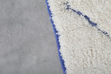 White Custom Size Carpet with Blue Patterns – Handmade Moroccan Rug