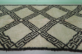 5.7 x 10.3 FT Moroccan Wool Rug – Bold Black Geometric Pattern