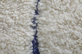 White Custom Size Carpet with Blue Patterns – Handmade Moroccan Rug