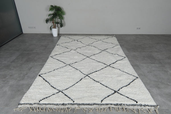 Large Moroccan beni ourain rug 6.6 x 10.5 ft - Handwoven wool carpet