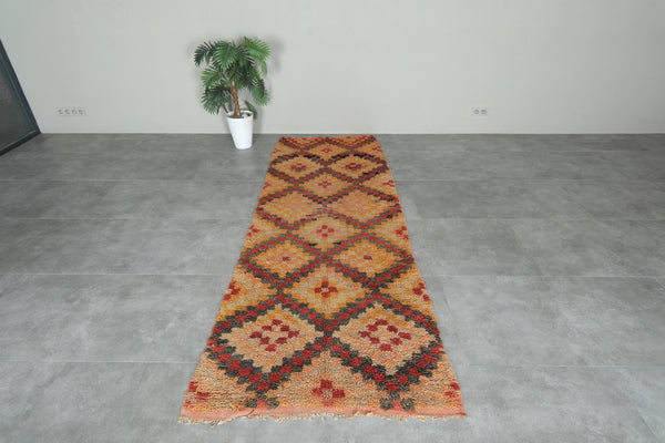 Vintage Moroccan rug 3.4 feet X 9.8 feet