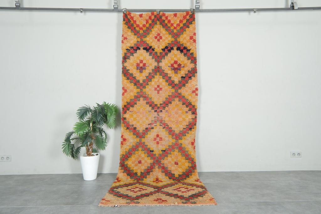 Vintage Moroccan rug 3.4 feet X 9.8 feet