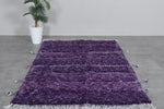 4.6 x 6.3 ft Handmade Moroccan Beni Ourain Rug – Deep Purple Wool