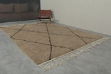 Handcrafted Brown Trellis Rug – Custom Moroccan Rug