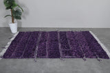 4.6 x 6.3 ft Handmade Moroccan Beni Ourain Rug – Deep Purple Wool