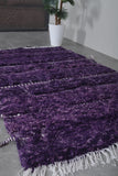 4.6 x 6.3 ft Handmade Moroccan Beni Ourain Rug – Deep Purple Wool