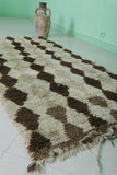 Handmade berber moroccan rug 3.1 FT X 6.3 FT