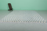 Large Moroccan Diamond Pattern Rug - Handcrafted Berber Wool | 8.2 x 9.7 ft