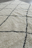 Large Moroccan Beni Ourain Rug 6.6 x 10.5 ft - Handwoven Wool Carpet