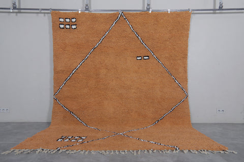 Custom Orange Rug – Creamy Moroccan Design with Patterns