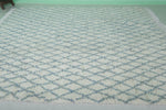 Large Moroccan Diamond Pattern Rug - Handcrafted Berber Wool | 8.2 x 9.7 ft
