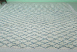 Large Moroccan Diamond Pattern Rug - Handcrafted Berber Wool | 8.2 x 9.7 ft